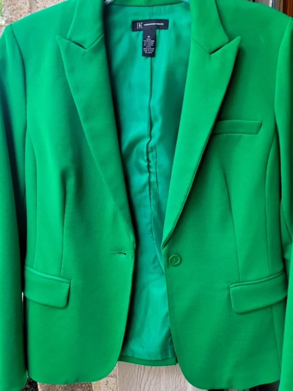 INC International Concepts Vibrant Green Tailored Blazer
